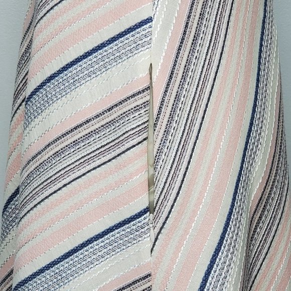 W by Worth Classic Timeless Woven Striped A-Line Career Professional Dress 4 - Picture 7 of 14